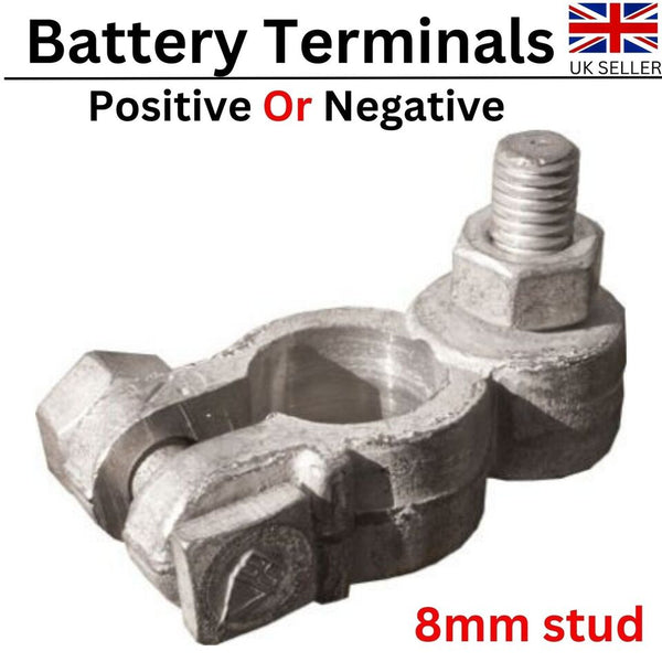 Car Battery Terminals Positive Negative Pair 8mm Stud Standard Battery Terminal