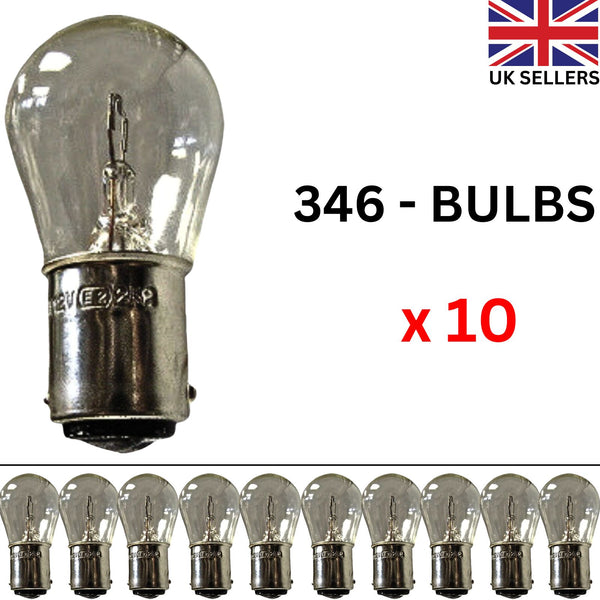 10x 346 Bulb 24v-21w SBC BA15D Brake Stop Tail Bulbs for Truck Lorry HGV Bus