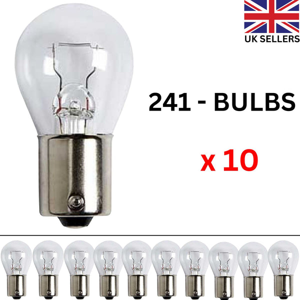 241 Brake Light Indicator Bulb Stop Tail Car Bulbs 24V-21W BAY15S SCC Pack of 10