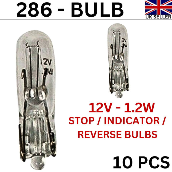 10 x 286 Bulb DASHBOARD SMALL CAPLESS WEDGE 12V-1.2W DASH PANEL Car LIGHT BULBS