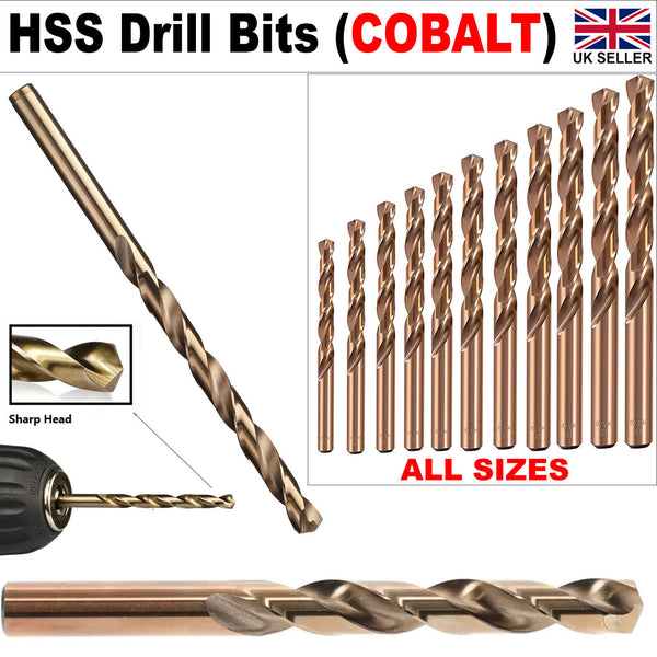 HSS Cobalt gold Jobber Drill Bits - For Drilling Stainless Wood and Hard Metals