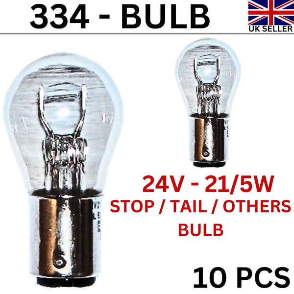 10 x 334 294 Bulb 24V-21/5W BAY15D Bulb Stop Tail Brake Light for HGV Auto Truck