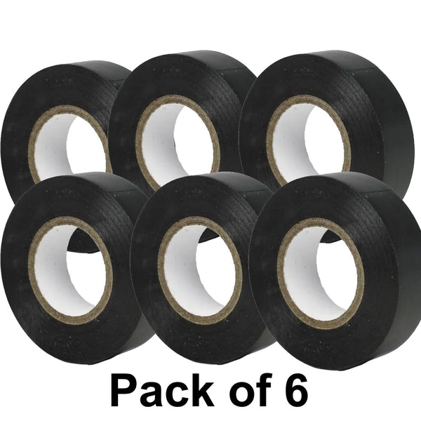 Pvc Tape 19mm x 20 Meter Insulating Electrical fire retardants 6x Black Tape