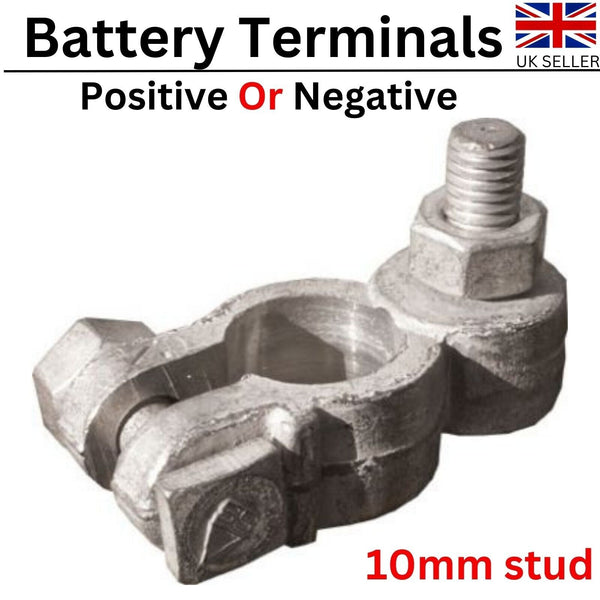 Car Battery Terminals Positive Negative Pair 10mm Stud Standard Battery Terminal