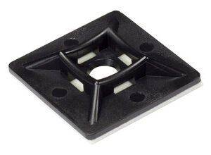 Black Self Adhesive Cable Tie Bases (Pack of 100)