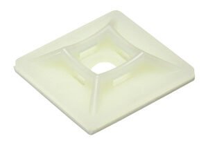 White / Natural Self Adhesive Cable Tie Bases (Pack of 100)