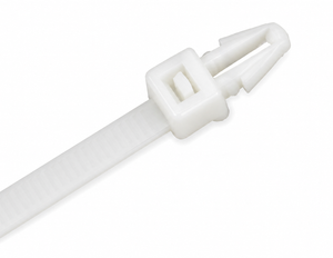 White / Natural Push Mount Cable Ties (Pack of 100)