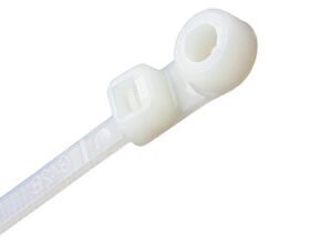 White Screw Mount Cable Ties (Pack of 100)