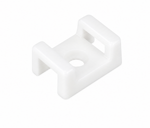 White Cable Tie Screw Mount Cradle Bases (Pack of 100)