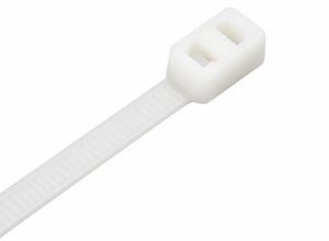 White / Natural Double Loop Cable Ties (Pack of 100)