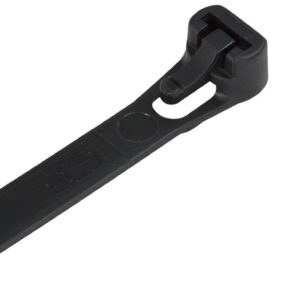 Assorted Releasable Black Cable Ties Pack of 200 Mixed Sizes