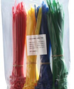 Coloured Cable Ties - Assorted Colours (Pack of 200)